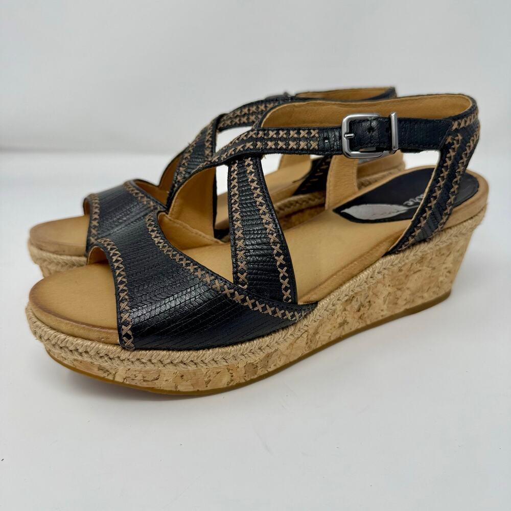Nurture Lilithe Platform Sandal 8 Black and Cork Jute Trim Comfort NWT - Picture 3 of 8